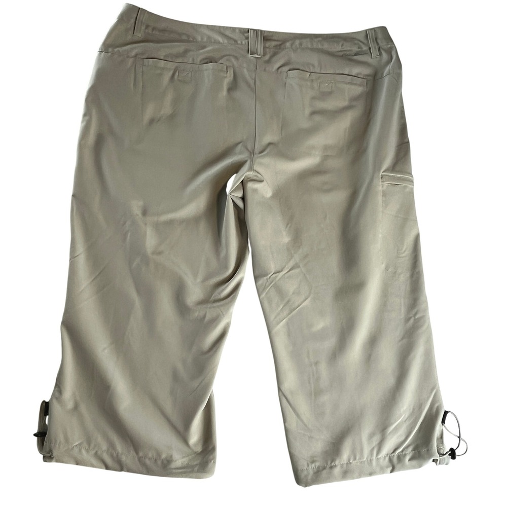 Eddie Bauer Travex Capri Pants Khaki Stretch Hiking Utility Women 18 - Picture 2 of 11